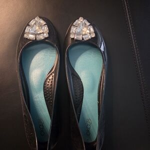 OKA b. Black Flats with Crystal Detail